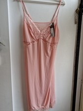 Marks And Spencer Pink Lace Trim Full Slip Size 14 Brand New