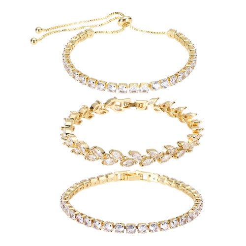 Pcs tennis bracelet - set, 18k