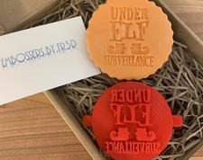 Under Elf Surveillance Embosser Stamp Fondant Icing Cupcake Cookie Cutter Shelf