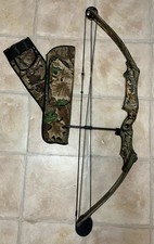 Bear Super Uni One Cam 55-70# 30” Compound Bow Advantage Camo Quiver Lot RH