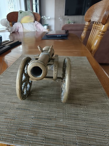 Large brass cannon ornament - large,