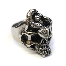 Stainless Steel Skull Rings Men's Large Big Metal Gothic Biker Punk Ring 