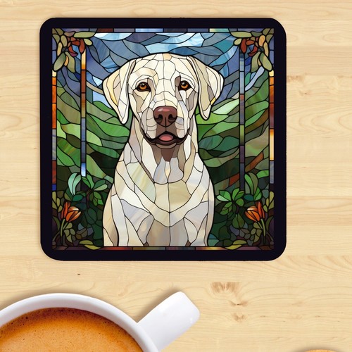 Pet dog coaster stained glass - pet, coaster,