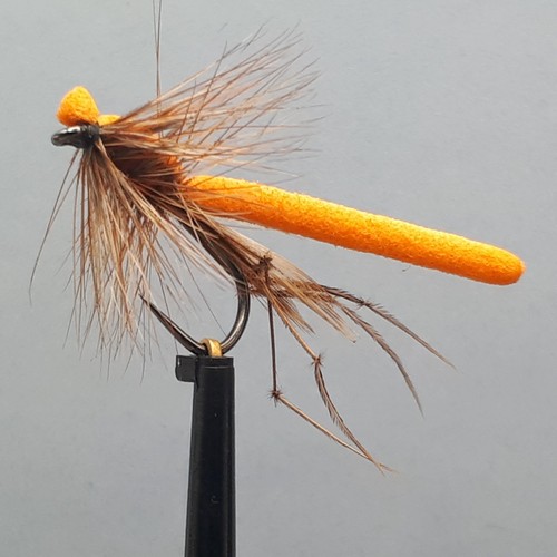 Barbless orange foam - barbless, daddy