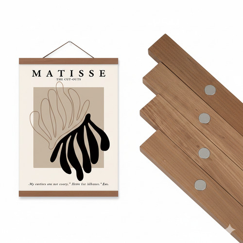 Magnetic wood picture - magnetic,