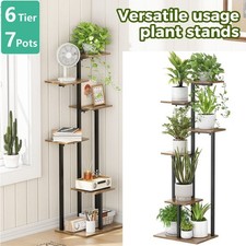 47" Tall Plant Stand Indoor Large Metal Wood Plant Shelf Heavy-Duty Display Rack