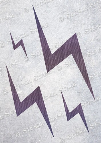Lightning bolts stencil - stencil, 3