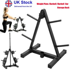 Olympic Weight Plate Tree Rack Stand Storage for 1" Discs Holder Home Gym