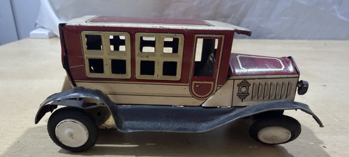 Vintage small tin toy bus - vintage,
