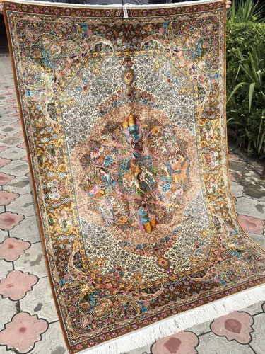 Fine silk pictorial - pictorial, rug