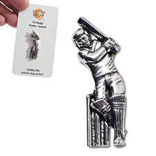 Cricket Pewter Pin Badge