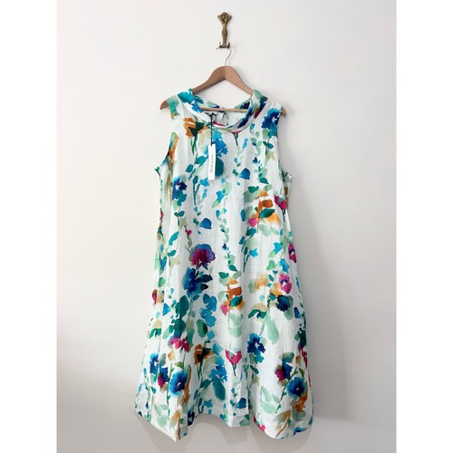 Sahara 100 linen midi dress - sahara,