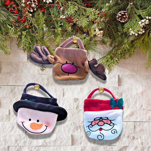 Christmas felt gift bags - 3x,