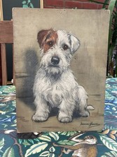 Vintage Print On Board Terrier
