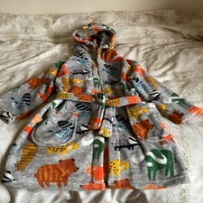 M&S Boys' Animal Print Dressing Gown, Age 3-4