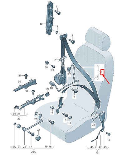 Audi front left seatbelt - audi, a3