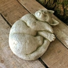 Relaxing Cat Statue | Reconstituted Stone Kitty Animal Concrete Garden Ornament