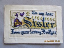 WW1 Embroidered  Silk