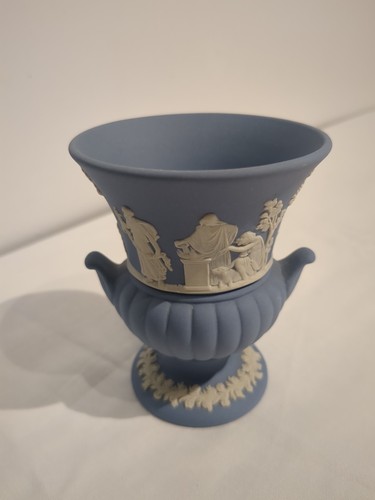 Wedgewood blue jasperware vase - wedgewood,
