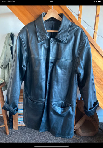 Vintage leather overcoat canda - leather,
