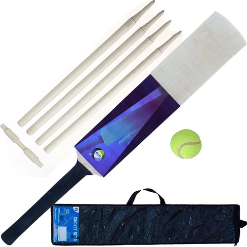 Cricket set wooden bat ball - cricket,