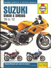 SUZUKI SV650,SV650S,X,Y,K1,K2 HAYNES MANUAL 1999-2002 "HARDBACK"