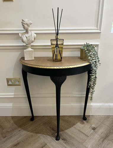 Vintage half moon - table, wood