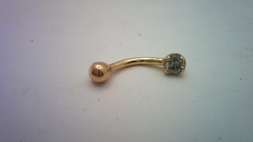 Gold single cz belly - ct,