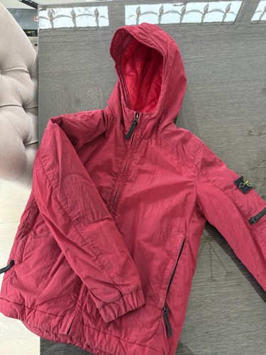 Stone island junior red hooded - island,