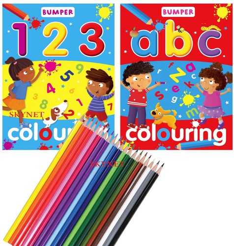 Abc 123 learning colouring - abc,