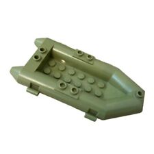 1x Lego Boat Olive Green Small With round Stone Inflatable Rowing 2654 30086