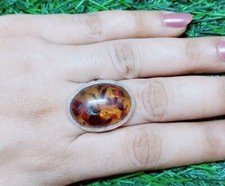 Baltic Amber Gemstone 925 Sterling Silver Handmade Jewelry Ring,925 Silver Ring
