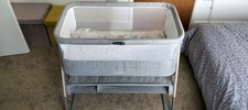 Mamas & Papas Lua - Bedside Crib Cot - New Mattress - FREE LOCAL DELIVERY.