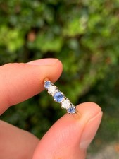 18ct gold diamond sapphire 5 stone ring AD