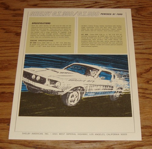 1967 ford shelby - shelby, 500