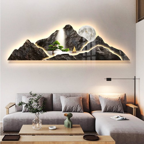 Moonlit mountains scenic led - mountains,