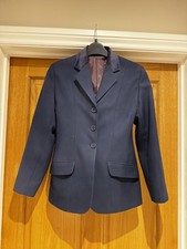 Tagg Maids 32" Rider Jacket - Showing / Jumping - Navy With Velvet Collar