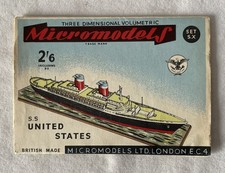Vintage SS UNITED STATES Unassembled Micromodels Cardboard Micro Model Set S.X