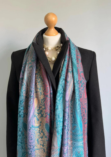 Matt blue rainbow - rainbow, scarf
