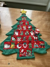 Vintage 1995 Avon Countdown To Christmas Fabric Christmas Tree Advent Calendar