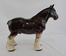 Ceramic Shire Horse Figurine Ornament Brown Large Statue