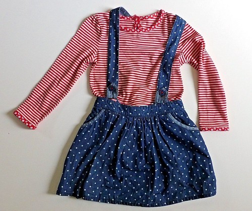 Girl blue skirt with braces - girl's,