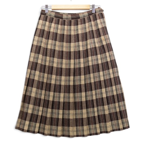 Vintage 1980s wool skirt plaid - vintage,