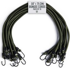 10Pcs 75cm Elasticated Bungees Cords Military Army Basha Straps Variety New