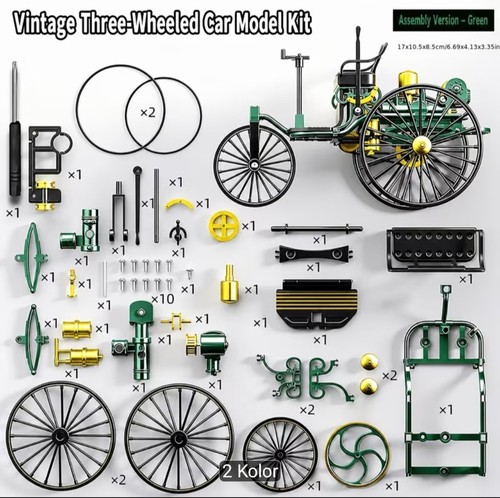 Vintage wheeled car model - vintage,