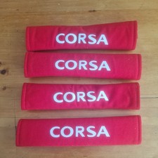 Vauxhall Corsa Red Car Seat Belt Cover Pads Safety Shoulder Cushion Covers