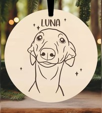Lurcher Christmas Bauble Ornament Xmas Engraved Personalised Birthday Pet Decor