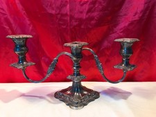 VINTAGE V LTD SHEFFIELD 2 ARM CANDELABRA HOLDS 3 CANDLES PLATED