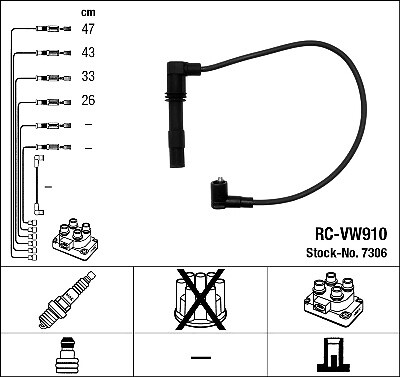 Ngk 7306 ignition cable - 7306,
