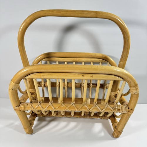 Bamboo cane magazine rack - bamboo,
